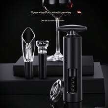 1入2023新款四合一紅酒開瓶器，家用多功能開瓶器，個性化紅酒和啤酒開瓶器，手動開瓶器套件，真空紅酒塞，創意矽膠保鮮氣泡封口，家用拉動式不銹鋼葡萄酒瓶塞，啤酒，罐頭開瓶器