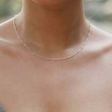 1條女士罕見極簡設計短款金色頸鏈銅珠鏈飾品 - 彩色 - 查看 1