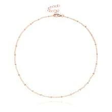 1條女士罕見極簡設計短款金色頸鏈銅珠鏈飾品 - 彩色 - 查看 4