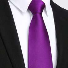 1 条 7.5 厘米/2.95 英寸纯色领带男士领带适合商务和婚礼 - 彩色 - 查看 2