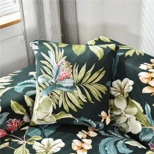 1入l型彈性沙發套沙發保護套,客廳彈性通用家具保護套,附一個免費枕頭套 - 墨綠色 - 查看 6