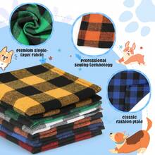 1入組生日禮物頸巾格子圍兜,雙面設計並可調節的三角狗圍巾蝴蝶結,適用於小到大型犬 - 彩色 - 查看 3