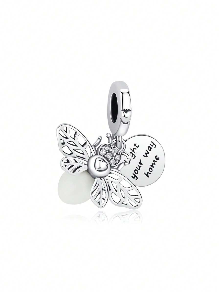 Un Colgante Plateado Luminoso De Luciérnaga Adecuado Para Pulseras O Collares Diy De Mujer, Regalo De Cumpleaños - Plateado - Ver 1