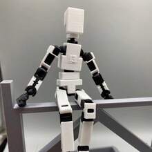 1入創意DIY 3D列印多關節可移動機器人玩具派對禮品(需自行組裝) - 白色 - 查看 5