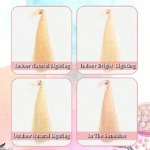 38英寸合成馬尾彈性包圍馬尾,長波浪分層合成金色假馬尾髮套,女性髮套延伸 - 金色 - 查看 6