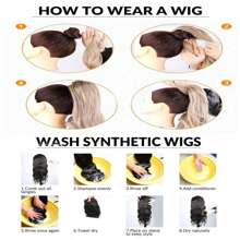 38英寸合成馬尾彈性包圍馬尾,長波浪分層合成金色假馬尾髮套,女性髮套延伸 - 金色 - 查看 7