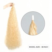 38英寸合成馬尾彈性包圍馬尾,長波浪分層合成金色假馬尾髮套,女性髮套延伸 - 金色 - 查看 2