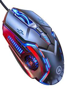 1 pieza Ratón gamer, mouse, con luz - Gris - Ver 2