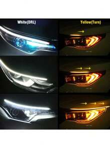 GLANBERT 2入組30/45/60cm柔軟led汽車前燈,薄型條形序列轉向信號drl燈 - 白黃 - 查看 8