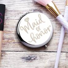 1pc Bride Tribe Gift Compact Mirror Bridesmaid Wedding Bachelorette Hen Party Gift Maid Of Honor Makeup Mirror Birthday Gifts Graduation Home Decor Back To School Room Decor School Supplies