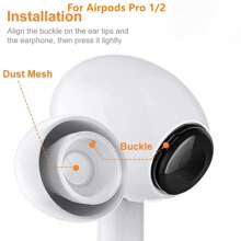 2 piezas de repuesto de puntas de silicona suave negras compatibles con AirPods Pro 1/2 with malla contra el polvo, tamaños L M S XS disponibles para un ajuste talla grande cómodo al canal auditivo