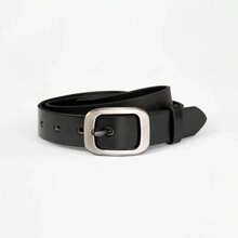 1 件女士宽皮带，适合牛仔裤，时尚百搭黑色休闲腰带，夏季、秋季、万圣节 - 黑色 - 查看 4