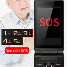 Unlocked Flip Mobile Phone For Senior, Basic Feature Big Button Cell Phone 2G, 5900mAh, SOS Button, Flashlight, Dual SIM, Loud Voice, 2.8" Screen For Elderly, Kids - Black - View 6