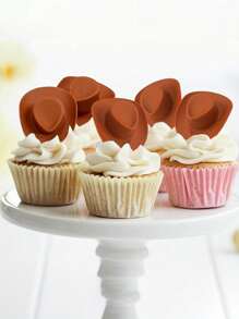 Mini Denim Hat, Pink Plastic Mini Party Hat, Party Favors, Small Cowboy Hat, Suitable For Party Accessories, Doll Decoration, Game Cake Decoration, Wine Bottle Decoration, Diy Decoration,Christmas