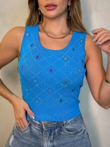 Women Tank Tops & Camis - Màu xanh lam - Xem 1