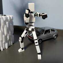 1入創意DIY 3D列印多關節可移動機器人玩具派對禮品(需自行組裝) - 白色 - 查看 1