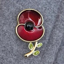 Spilla con papavero smaltato rosso, souvenir del Remembrance Day nel Regno Unito, accessorio per Ognissanti, gioiello per la Festa degli Insegnanti, accessorio per costumi, ciondolo per borse, accessorio per l'ufficio, regalo di Natale
