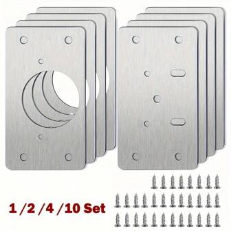 1/2/4/10pairs Hinge Repair Plate Cabinet Furniture Drawer Table Repair Mount Tool Hardware Stainless Steel Hinge Fixing Plate