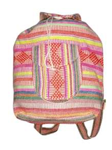 Handmade Unisex Backpack In Bright Pinzon Colors, School Backpack - Pink - View 3