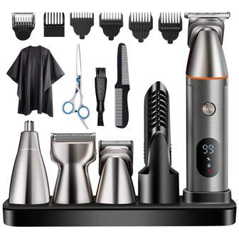 5-In-1 All In One Beard Trimer Hair Clipper Body Nose Trimmer Men's Groin Grooming Kit Electric Shaver Facial Hair Removal For Men Dock Charging Waterproof Precision Trimmer Set