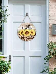 1pc Welcome Sign Wooden Hanging Decoration For Front Door, Home, Outdoor, Spring Decor - Yellow - View 5