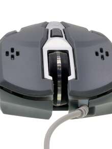 1 pieza Ratón gamer, mouse, con luz - Gris - Ver 4