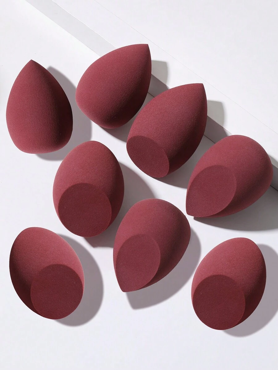 8PCS Makeup Sponge,Suitable For Cream & Powder Concealer, Loose Powder Makeup Applicator - Burgundy - View 1