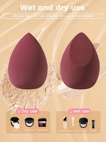 8PCS Makeup Sponge,Suitable For Cream & Powder Concealer, Loose Powder Makeup Applicator - Burgundy - View 8