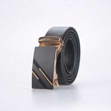 Joopzqm 1pc Men's Black Automatic Buckle Leather Belt Work - Black - View 7