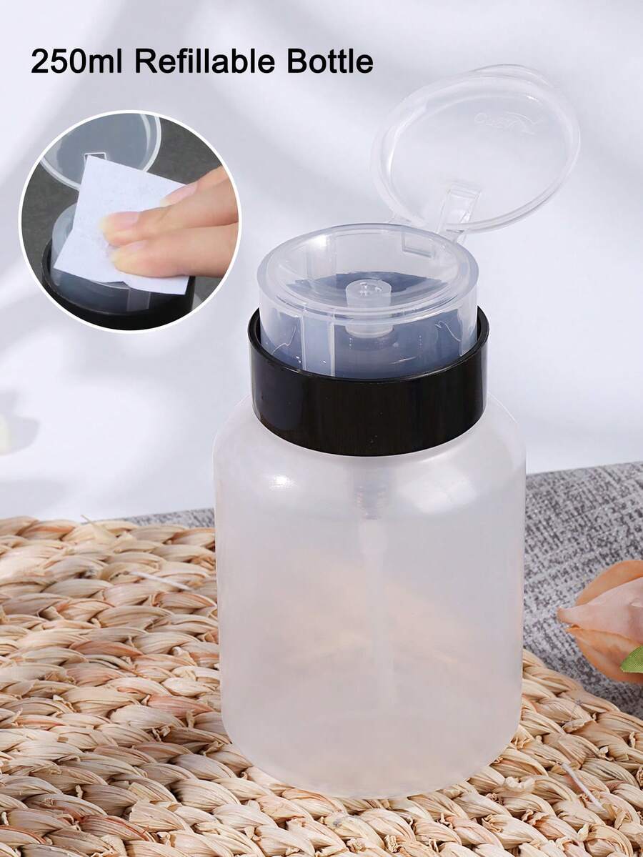 250Ml Lọ Bơm Rỗng Bơm Ngăn Chặn Rò Rỉ Thiết Kế Khóa Tẩy Chai Bụi Cho Gel Ba Lan Loại Bỏ Dụng Cụ Làm Móng Hộp Đựng - Nhiều màu - Xem 1