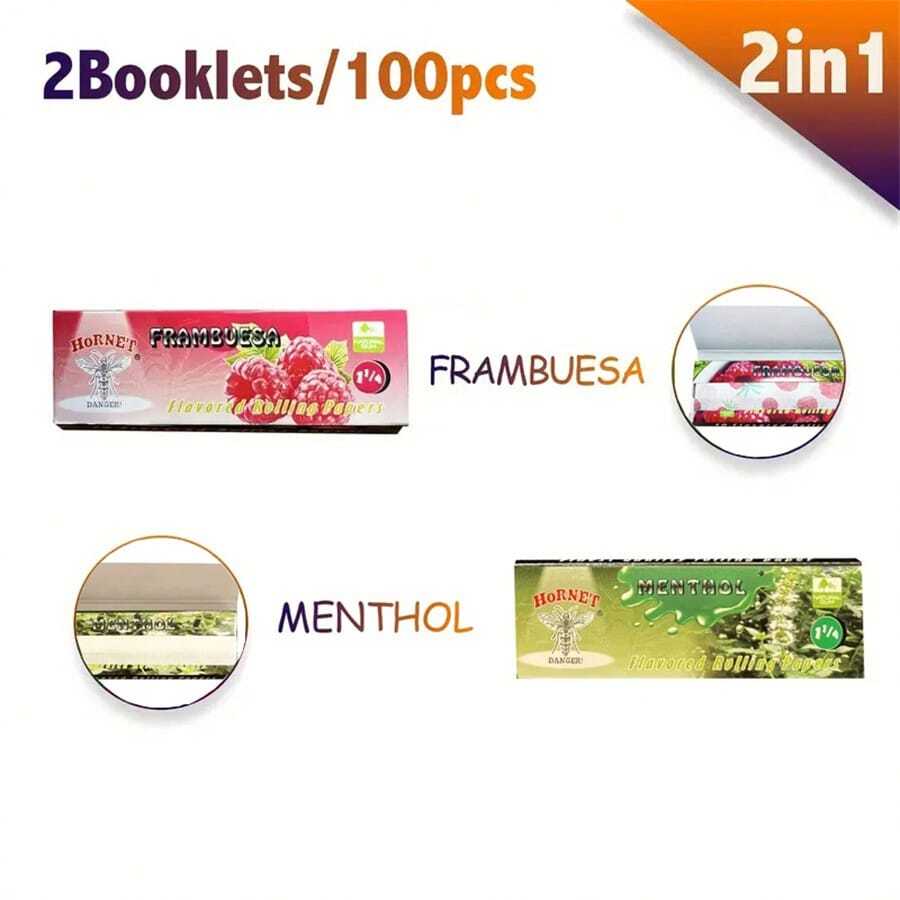 78MM Fruit Roll-Up Paper, Fruit Flavored Roll-Up Paper, Portable Roll-Up Paper, A Variety Of Collocation Can Be Selected - Raspberry + Mint - View 1