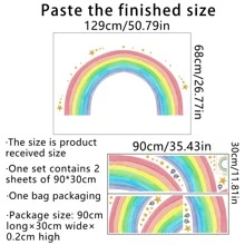 1pc Large Rainbow Star Wall Sticker, Self-Adhesive Decal For Kids' Room, Living Room Decoration - Wall Sticker - View 2