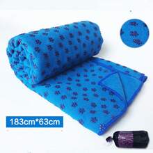 Yoga Mat Towel, Mat Cover Blanket, Anti-Slip Rug Underlay, Size: 183*63cm/72.05*24.8in - Blue - View 1