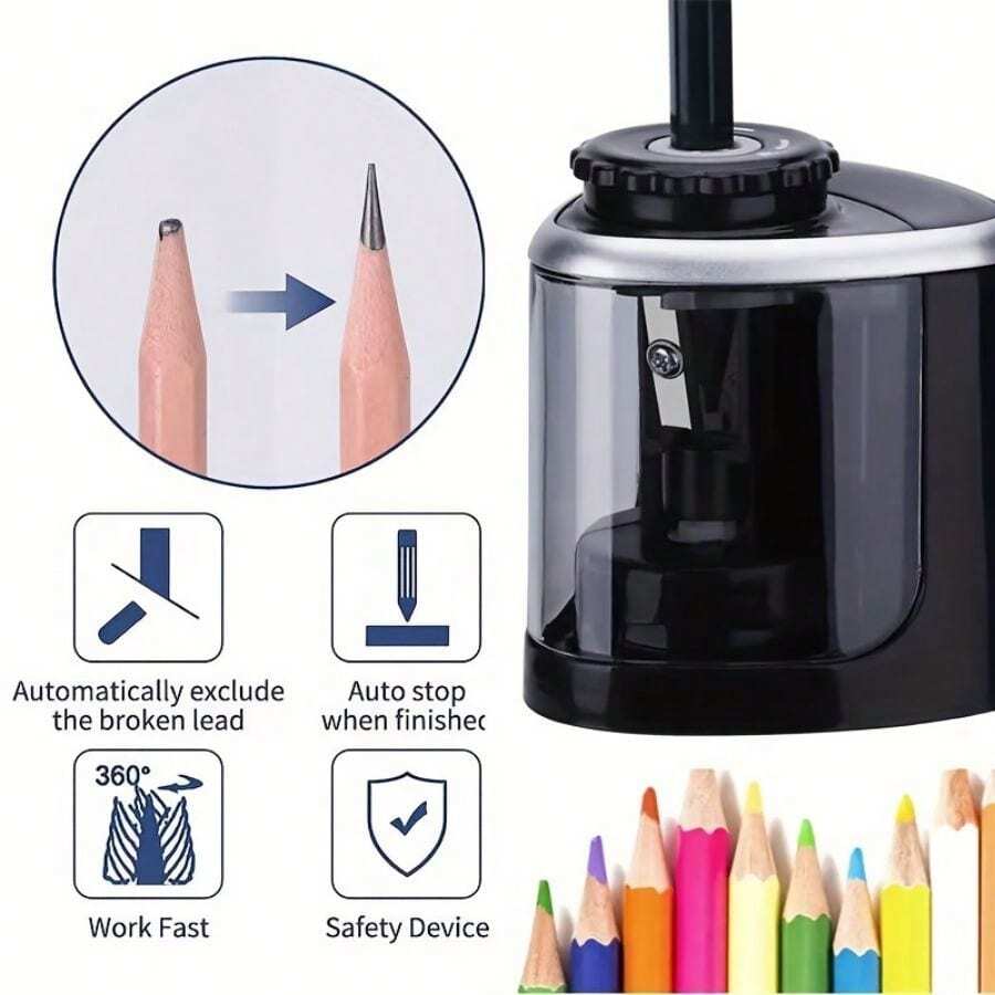 Electric Pencil Grinder Black, Electric Pencil Grinder Student Learning Stationery Drawing Accessories (Product Identification Random) - Pink - View 1