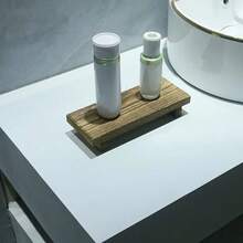 1 Pieza Jabonera De Base De Madera, Elevadores De Madera Para Jabones, Estante De Exhibición Para Baño, Estante De Almacenamiento Para Dispensador De Jabón De Fregadero, Organizador De Maquillaje Y Perfumes, Bandeja De Almacenamiento Para Velas Y Plantas, Elementos Esenciales Del Hogar, Accesorios De Baño - Café integral - Ver 6