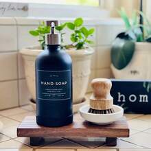 1 Pieza Jabonera De Base De Madera, Elevadores De Madera Para Jabones, Estante De Exhibición Para Baño, Estante De Almacenamiento Para Dispensador De Jabón De Fregadero, Organizador De Maquillaje Y Perfumes, Bandeja De Almacenamiento Para Velas Y Plantas, Elementos Esenciales Del Hogar, Accesorios De Baño - Café integral - Ver 3