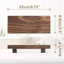 1 Pieza Jabonera De Base De Madera, Elevadores De Madera Para Jabones, Estante De Exhibición Para Baño, Estante De Almacenamiento Para Dispensador De Jabón De Fregadero, Organizador De Maquillaje Y Perfumes, Bandeja De Almacenamiento Para Velas Y Plantas, Elementos Esenciales Del Hogar, Accesorios De Baño - Café integral - Ver 2