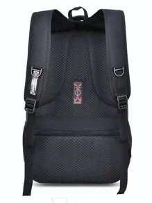 Mochila Unissex Resistente Água Impermeável Cabo de Aço Reforçado para Viagem Escolar Social Elegantes Ótima Promoção Envio Modelo Aleatório - Azul Marinho - Visão 3