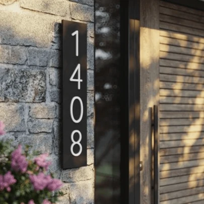 Números para casa, residência, placa com 2 números 20x8cm, 3 números 22x8cm, 4 números 25x8cm em acm Dupla face