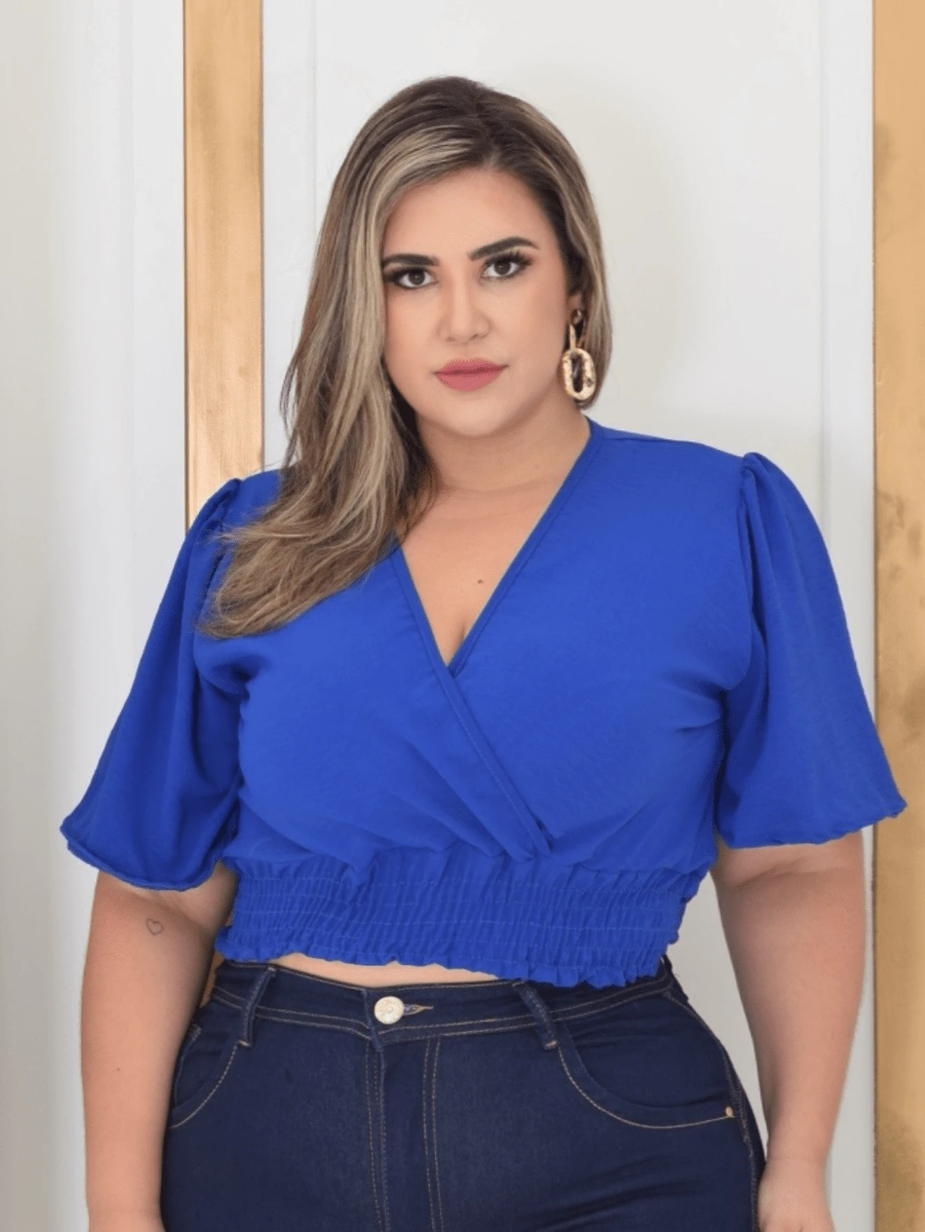 Plus Size Blouses - Xanh đậm - Xem 1