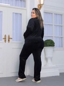 Plus Size Co-Ords - màu đen - Xem 2