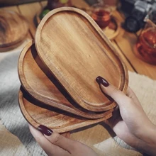 1pc Grote serveerschaal van palissanderhout, multifunctioneel voor dessert, ontbijt, sushi, gebakken goederen, snacks, fruit, geschikt voor thuiskeuken, restaurant, bakkerij, patisserie, keukenbenodigdheden, verschillende vakantiedessertdisplays
