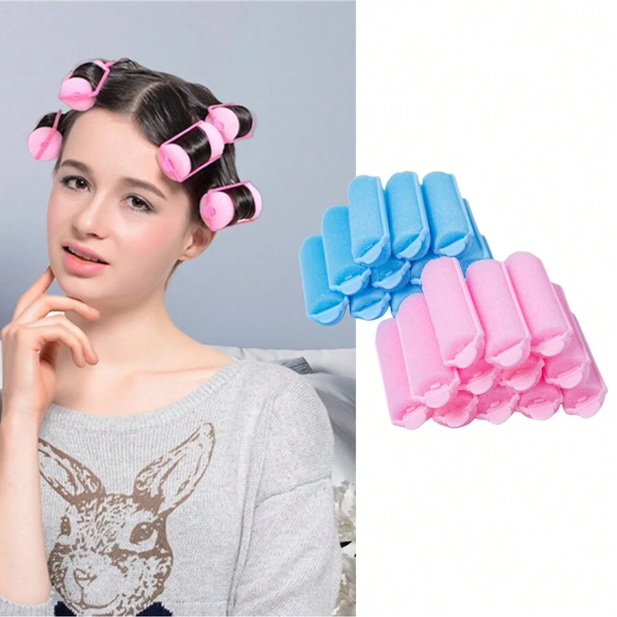 12 cái Bọt xốp Máy lăn tóc , Lê & Hình nấm , Mềm mại Ngủ , Không nhiệt Máy uốn , Thiết kế Kiểu tóc Công cụ Đối với Của phụ nữ Hằng ngày , Buổi tiệc , Kỳ nghỉ , trình diễn Và Lễ cưới - Nhiều màu - Xem 1