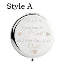 1pc Bride Tribe Gift Compact Mirror Bridesmaid Wedding Bachelorette Hen Party Gift Maid Of Honor Makeup Mirror Birthday Gifts Graduation Home Decor Back To School Room Decor School Supplies
