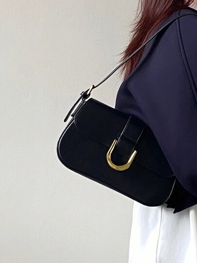 Burgundy Red Retro Vibe Faux Leather Mini Square Shoulder Bag With Detachable Dual Straps, Versatile For Girls, Women, Students, Young Professionals, Office Use, Commuting, Casual Outfit