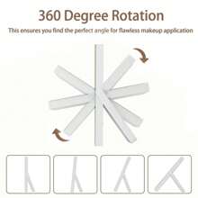 Hasipu 14 英寸 X 11 英寸带灯梳妆镜，LED 化妆镜，3 种模式灯光，智能触控可调光，带支架的桌面镜，铝制薄框架，适用于客厅、家居浴室装饰夏季化妆品收纳盒浴室配件返校 - 方形白色 - 查看 5
