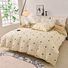 4pcs Cực mềm Màu thuần Bộ chăn ga gối ( Vỏ chăn Duvet , Khăn trải giường , 2X Vỏ gối ) Bốn phổ cập - Nhiều màu - Xem 2
