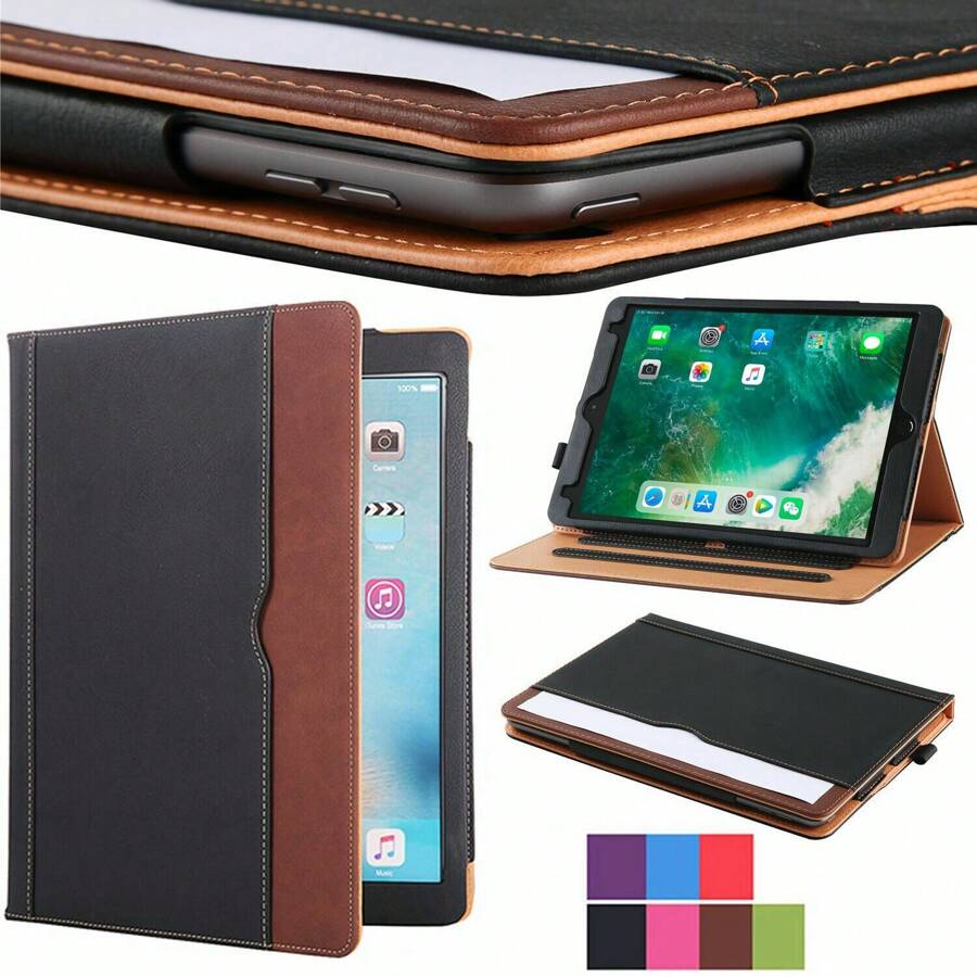 IPad 10.2" Case For Apple 7th 8th Generation 2019 2020 10.2 Inch Soft Leather Smart Cover Sleep Wake Feature With Stylus - Brown - View 1