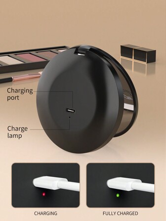 Pocket Mirror, 1X/2X Magnification LED Compact Travel Makeup Mirror With Light For Purse, 2-Sided, Portable, Folding, Handheld, Small Lighted Mirror For Gift,  Y2k Mom Gifts Valentines Gift Boyfriend Gifts Valentine Day Gifts Cute St Patrick Day