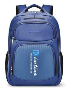 Mochila Unissex Resistente Água Impermeável Cabo de Aço Reforçado para Viagem Escolar Social Elegantes Ótima Promoção Envio Modelo Aleatório - Azul Marinho - Visão 11